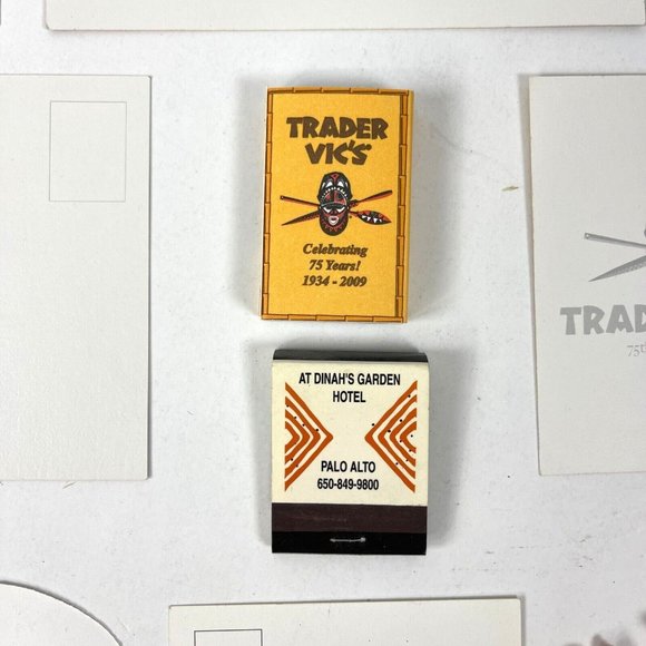 Trader Vics 75th Anniversary Lot Tiki Postcards Matches Swizzle Coasters Sticker - Picture 12 of 12